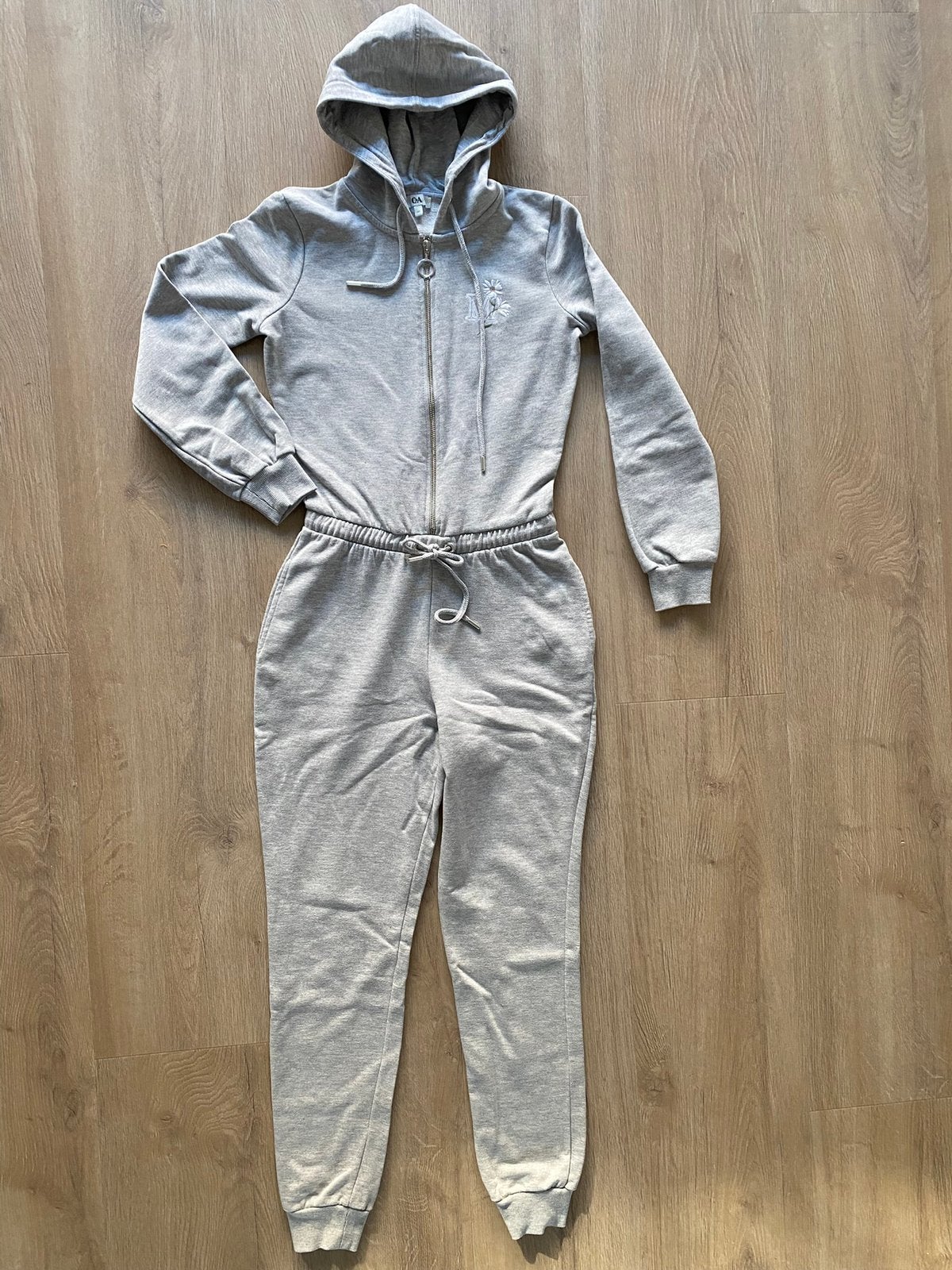 Jumpsuit Onesie Joggingstof | grijs | capuchon | mt XS (176), Ophalen of Verzenden, Zo goed als nieuw, Maat 34 (XS) of kleiner