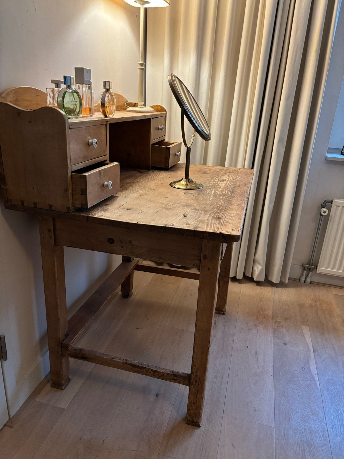 Vintage houten kaptafel met lades, Ophalen