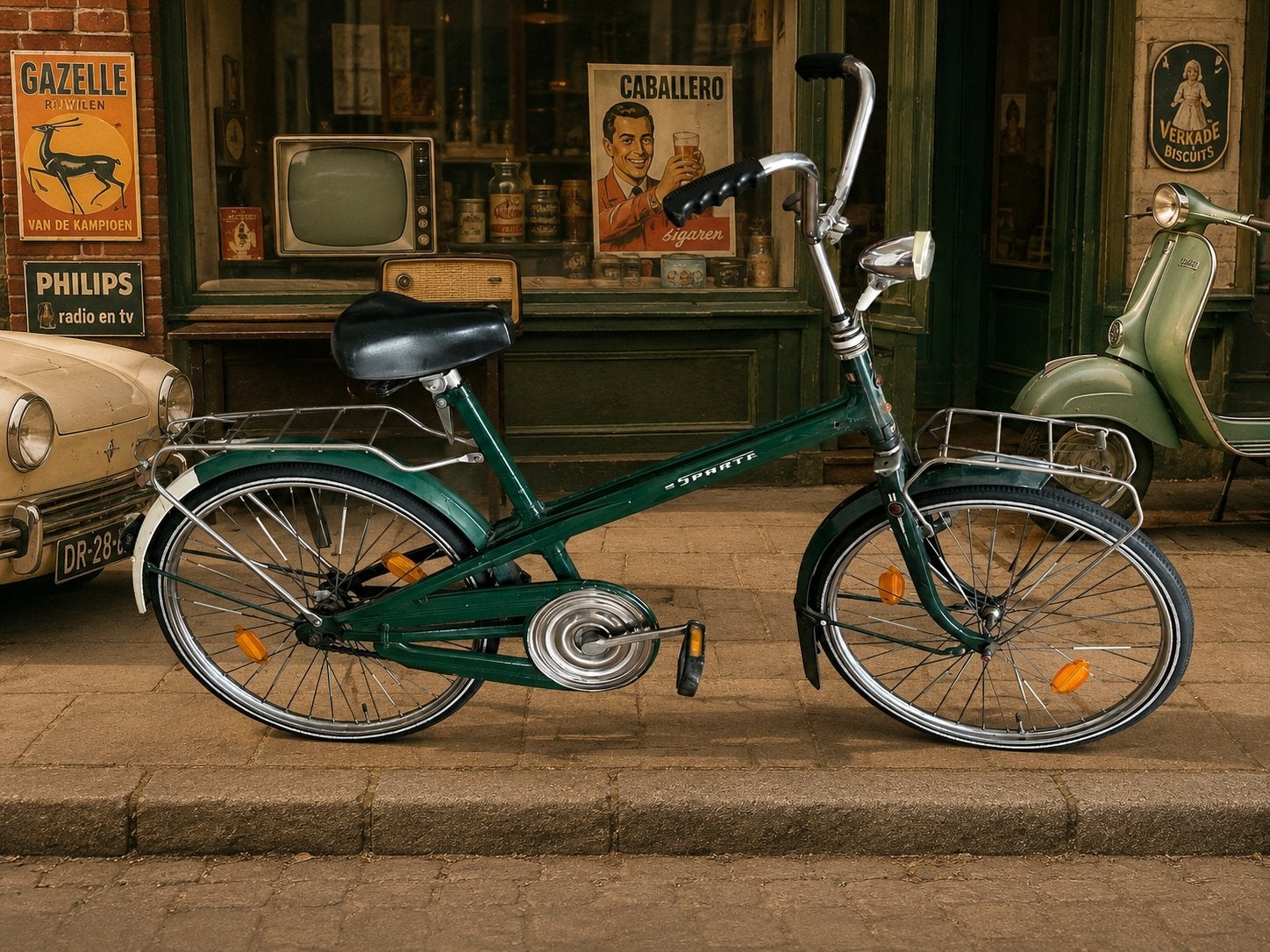 Vintage Sparta Vouwfiets - Groen, 8-80, Ophalen, Terugtraprem, Sparta, Gebruikt