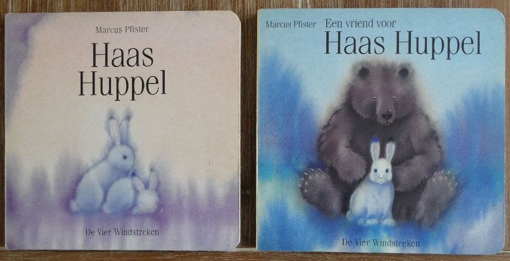 2 x Haas Huppel - Marcus Pfister - kartonboekjes, Ophalen of Verzenden, Zo goed als nieuw, Marcus Pfister, 2 tot 3 jaar