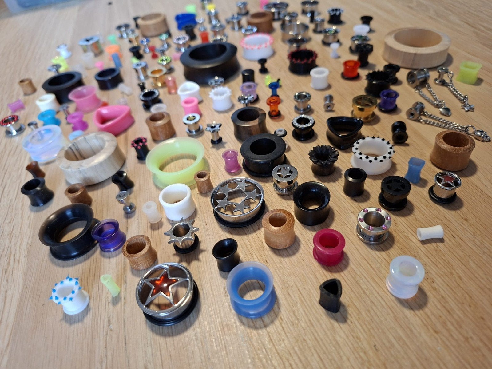 Partij oor tunnels – ear tunnels piercing bulk voorraad, Ophalen of Verzenden, Nieuw, Staal, Oor- of Traguspiercing
