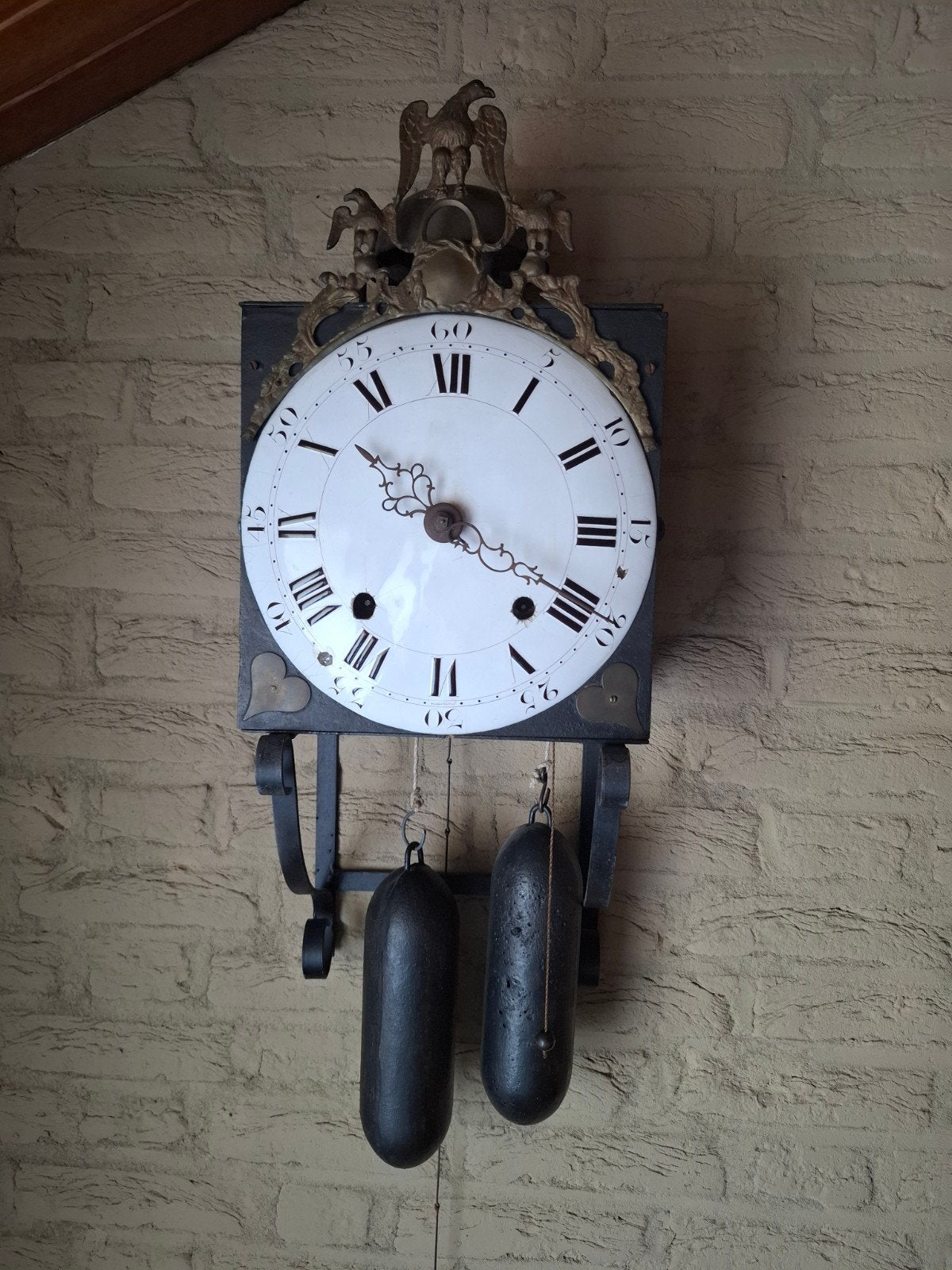 Antieke Comtoise Klok rond 1804 met Adelaar motief, Antiek en Kunst, Antiek | Klokken, Ophalen