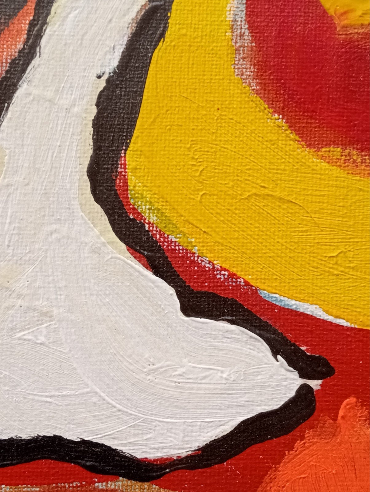 Gouache olieverf op papier abstracte compositie gesigneerd, Ophalen of Verzenden
