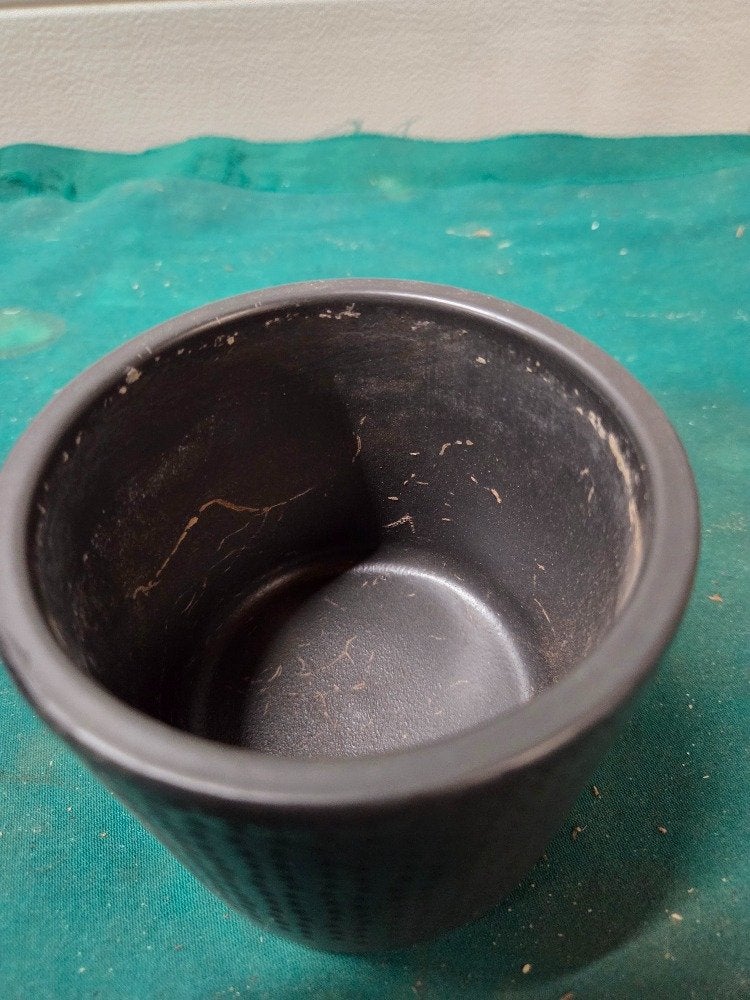 bloempot antraciet bewerkt, Ophalen of Verzenden, 'T Olde Gre-j, Info@toldegrej.nl, Endepoelstraat 20f Didam