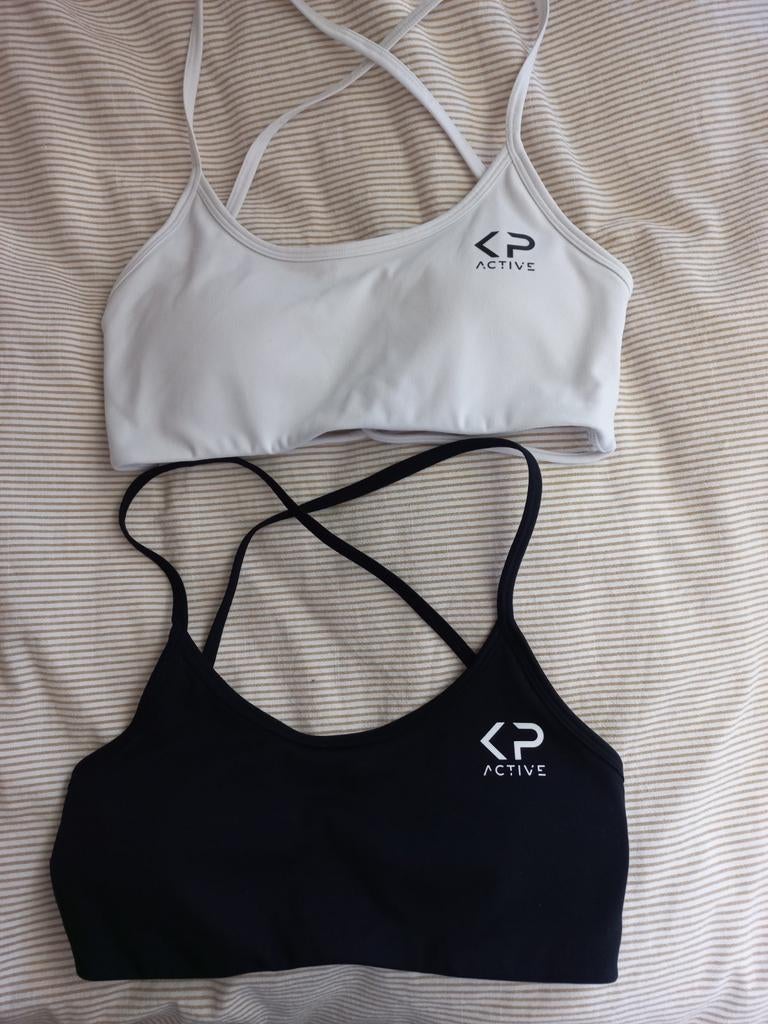 Set van 2 KP Active sport BH's met open rug - XS, Kleding | Dames, Sportkleding, Verzenden, Zwart, Maat 34 (XS) of kleiner, Kpactive