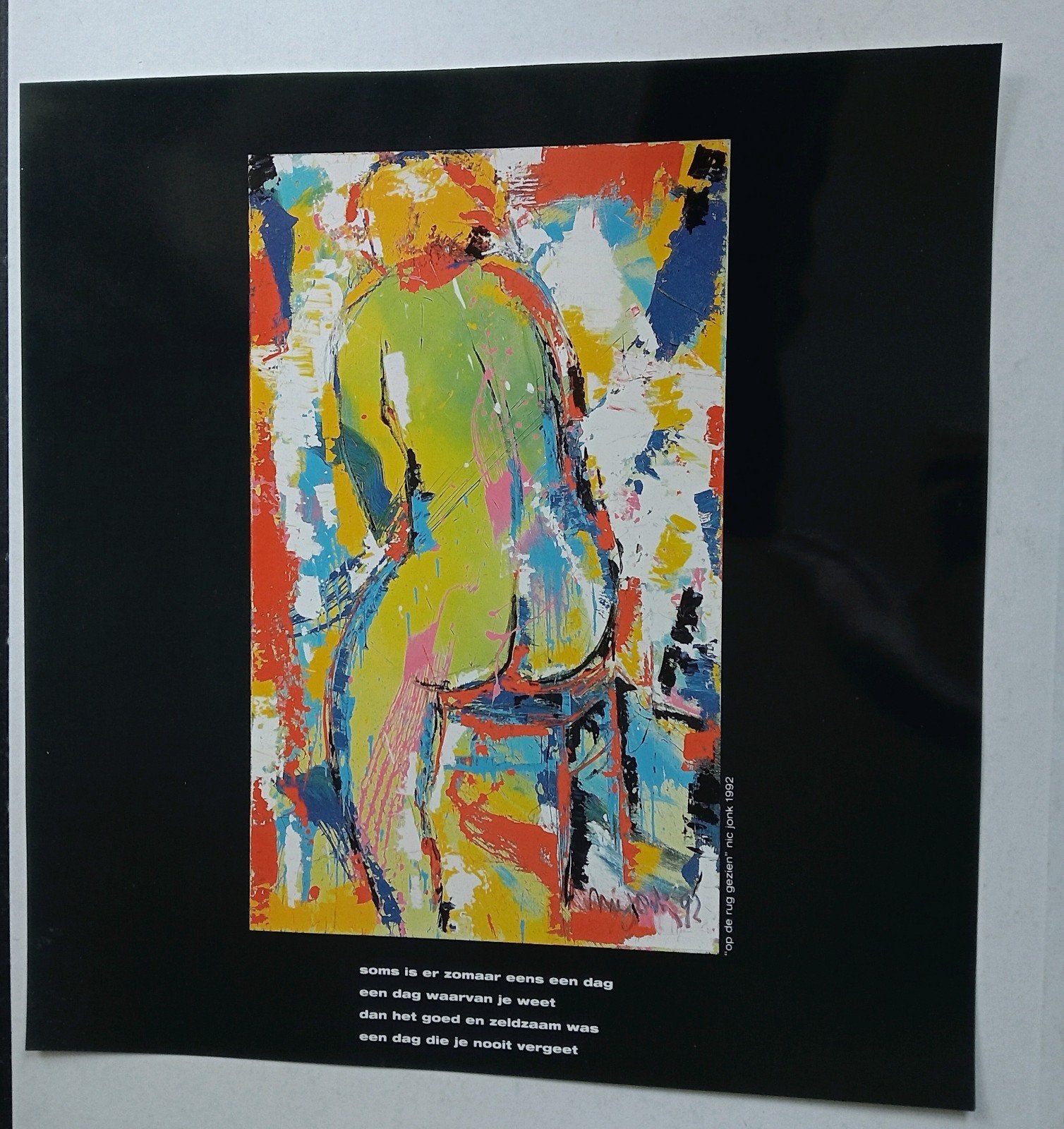 Nic Jonk Print vrouwenfiguur naakt Erotiek, Ophalen of Verzenden