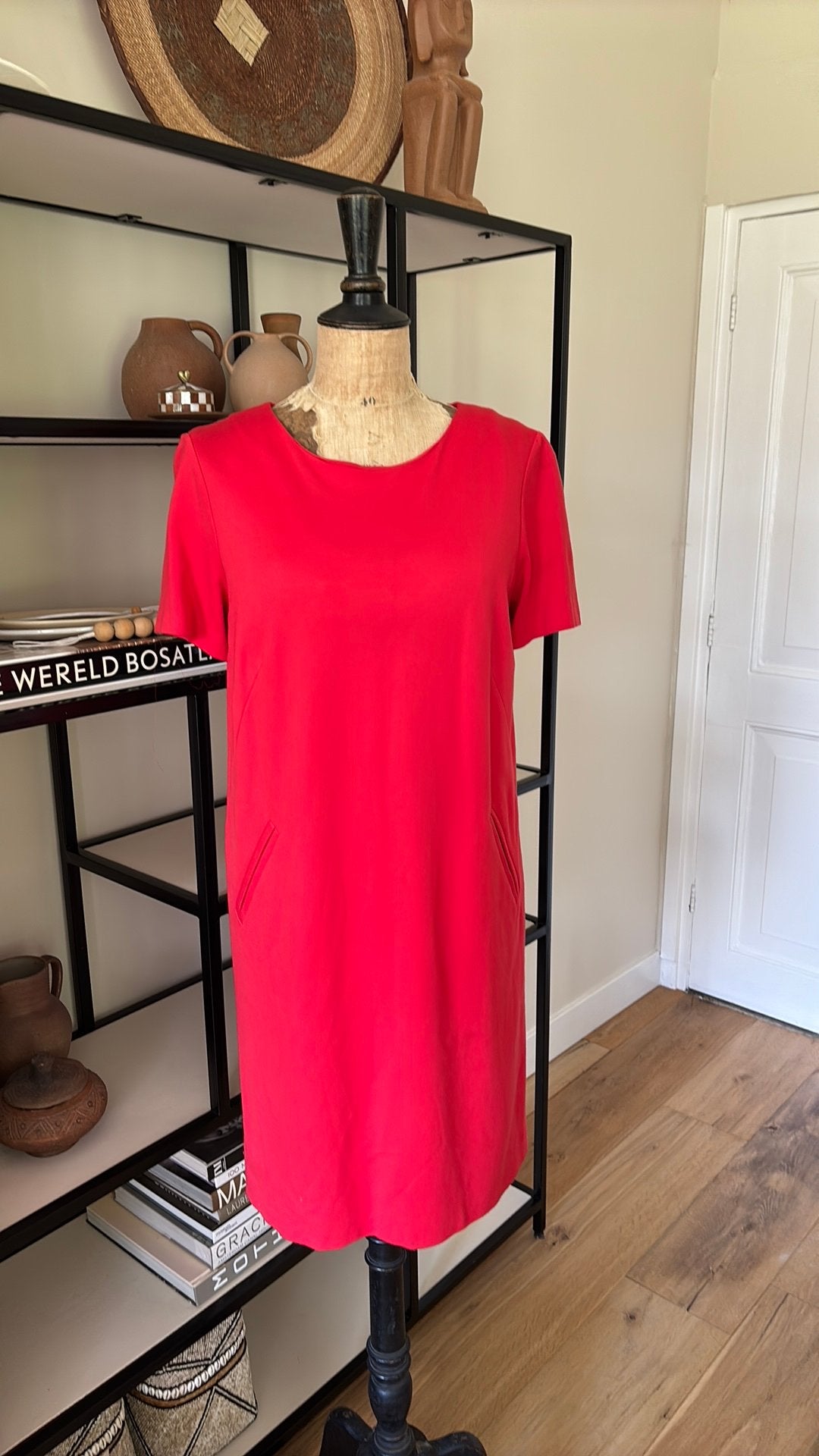 Marccain stretch rode jurk N4 nieuw top item, Verzenden, Maat 42/44 (L), Nieuw, Knielengte