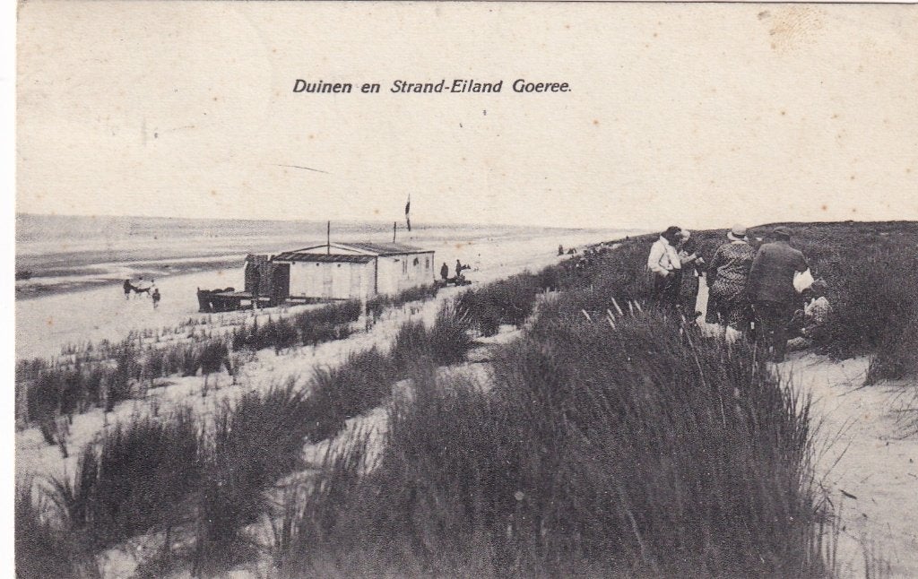Oude ansichtkaart Duinen en Strand-Eiland Goeree, Ophalen of Verzenden, Voor 1920, Gelopen, Zuid-Holland