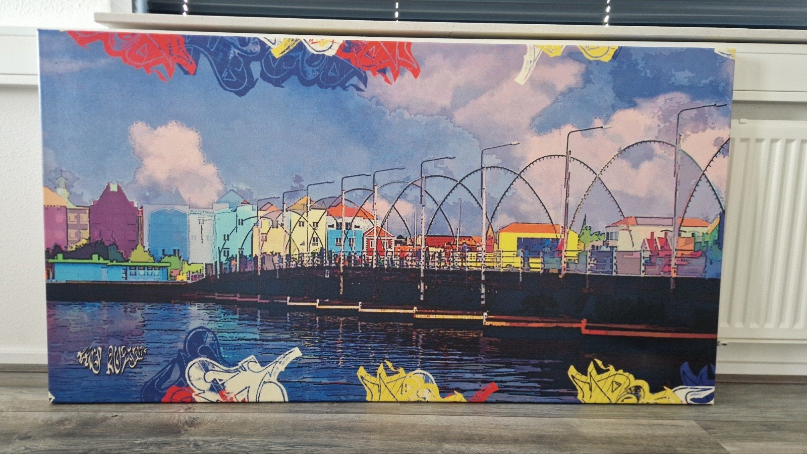 Radical Art - Pontjesbrug Curaçao - Limited Edition, Ophalen, Giclée, Gelimiteerde oplage, Stadsgezicht