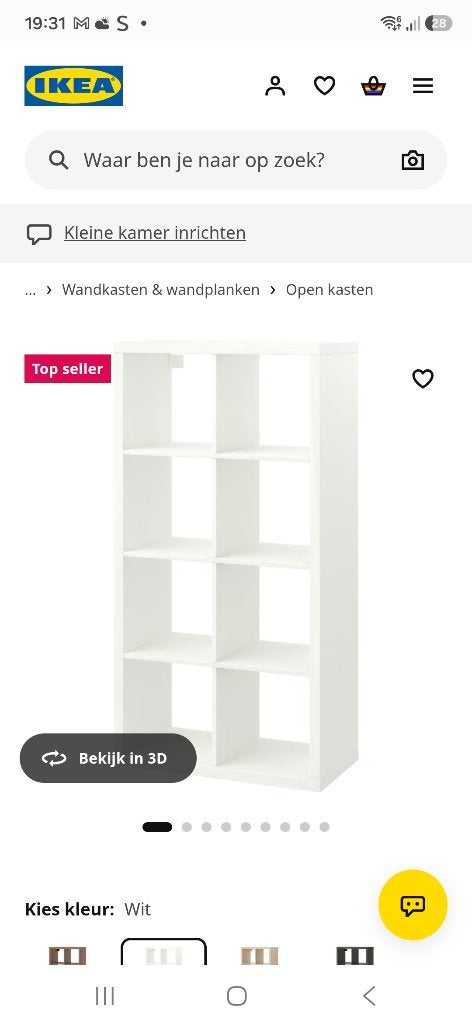 Ikea kallax 8 vakkenkast wit, Ophalen, Gebruikt