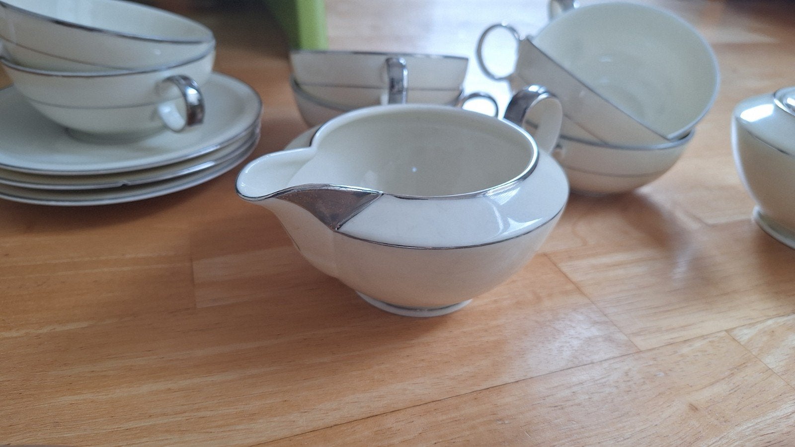 Vintage servies. porselein wit met zilver, Ophalen