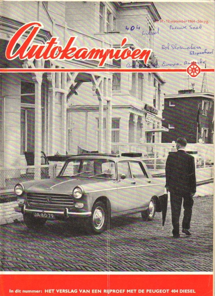 Autokampioen test Peugeot 404 Diesel 1964, Ophalen of Verzenden, Gelezen, Peugeot
