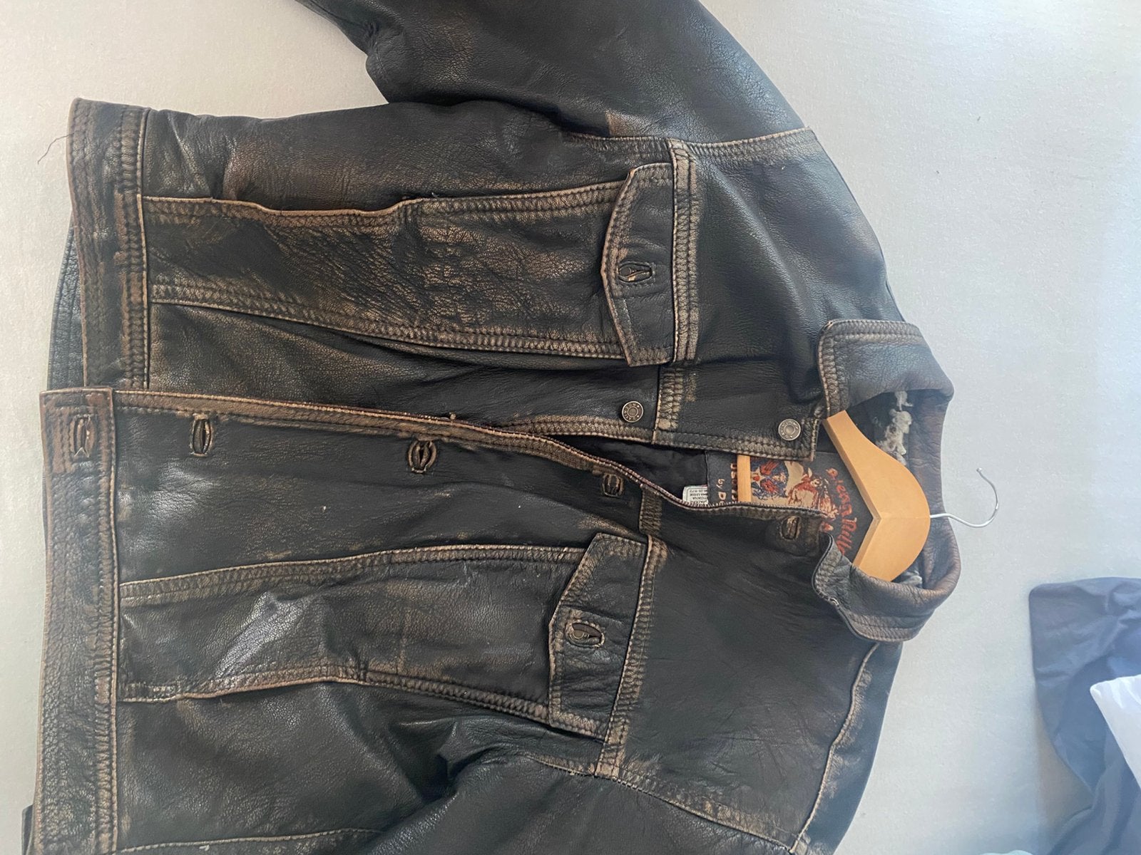 Vintage leather jacket, Ophalen of Verzenden, Zo goed als nieuw