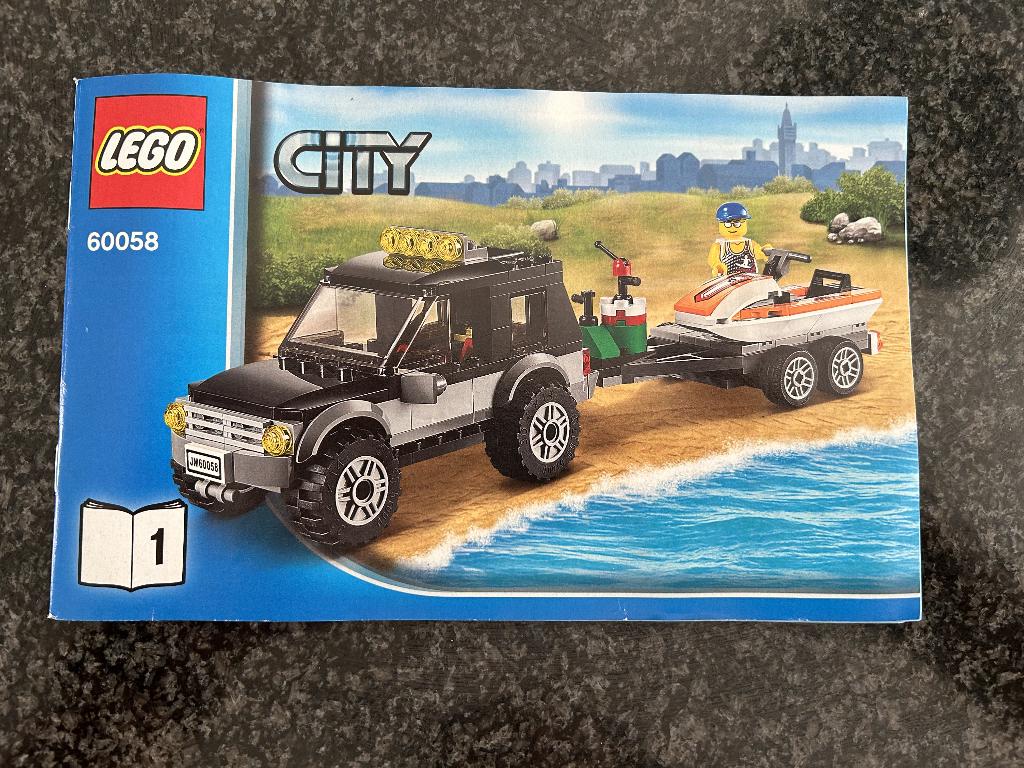 Lego City 60058 SUV WITH WATERCRAFT, met waterscooters, Ophalen of Verzenden, Gebruikt, Complete set, Duplo
