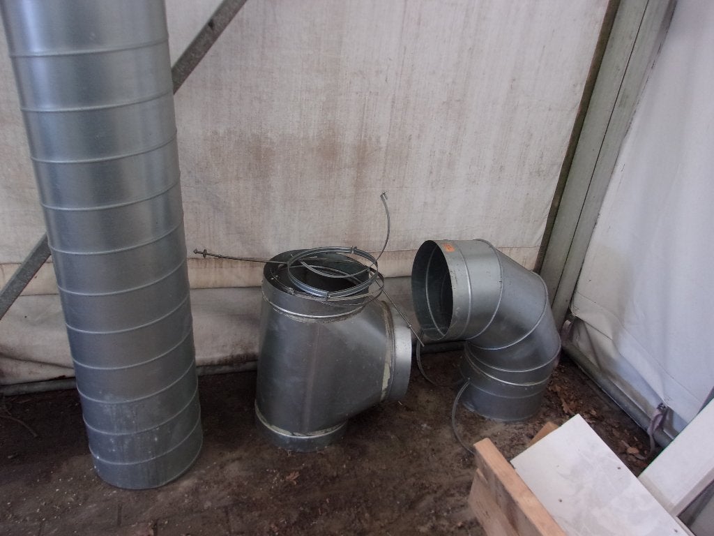 Spiro buis 355 ventilatiebuis en 1 bocht en 1 T stuk, Doe-het-zelf en Verbouw, Ophalen of Verzenden, Gebruikt, Ventilator en Afzuiger