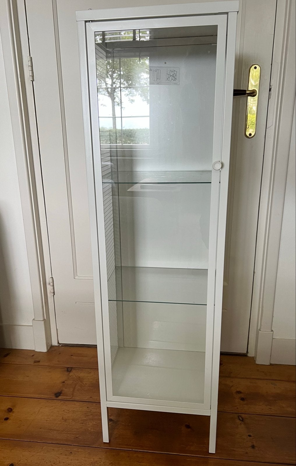 Vitrinekast IKEA BAGGEBO - Wit metaal met glas, Ophalen, Minder dan 50 cm, 100 tot 150 cm, Zo goed als nieuw