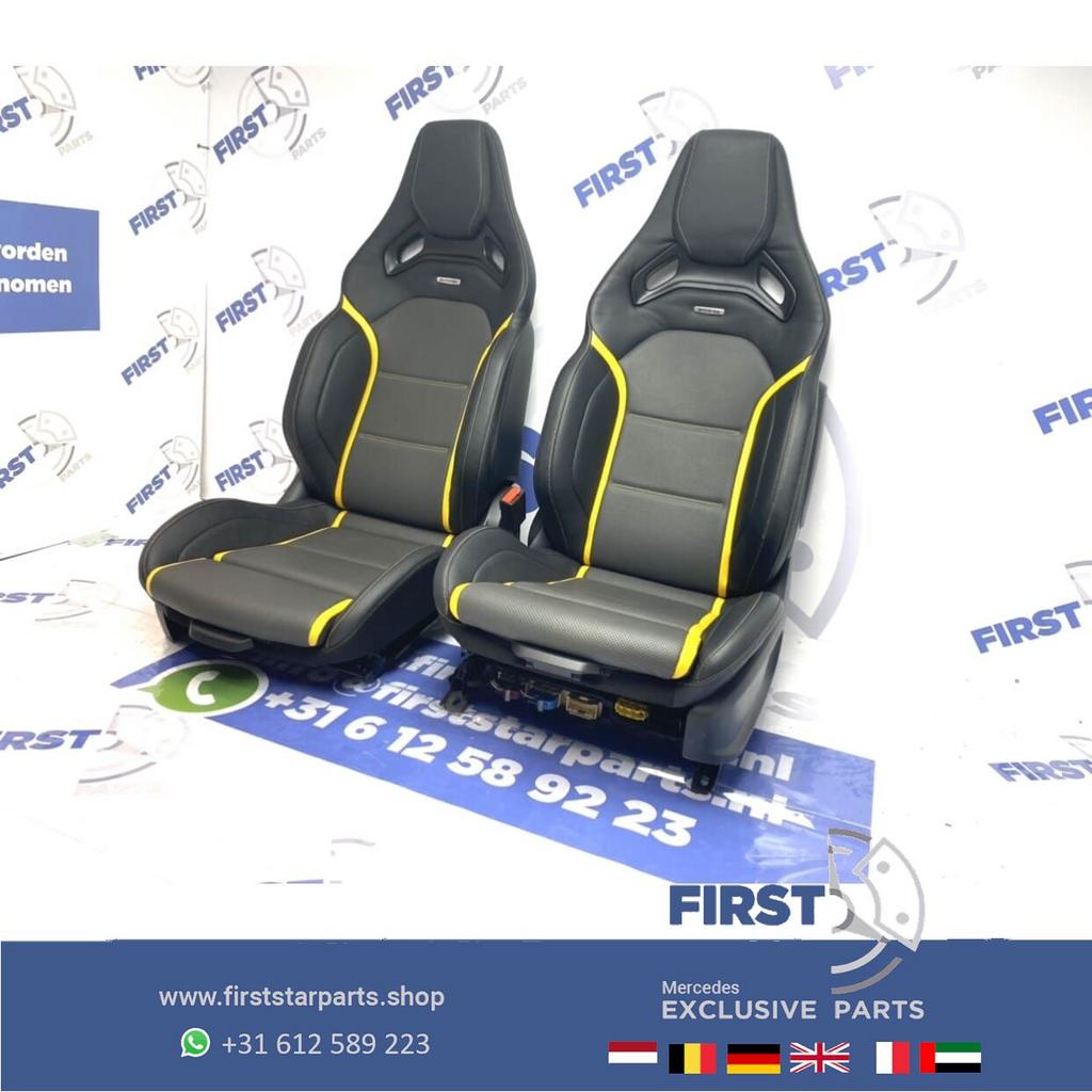 W177 A45 A45S AMG Recaro KUIP STOELEN SET GEEL W118 CLA45 CL, Auto-onderdelen, Interieur en Bekleding, Gebruikt, -, Ophalen of Verzenden