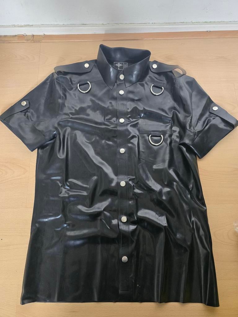 Libidex latex combat button shirt maat m, Verzenden, Libidex