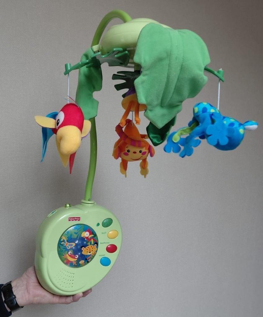 Fisher-Price Rainforest muziekmobiel, Ophalen, Zo goed als nieuw, Speelset, Met geluid