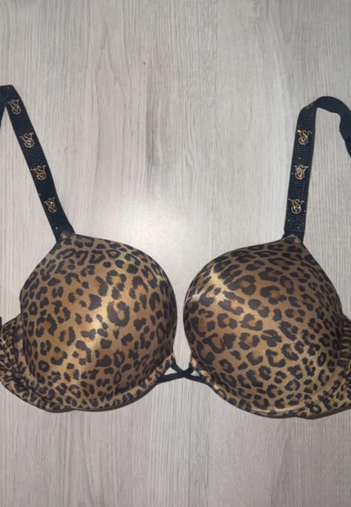 Victoria’s Secret Bh Luipaard Glitter Bandje Maat 80C/36C, Ophalen of Verzenden, BH