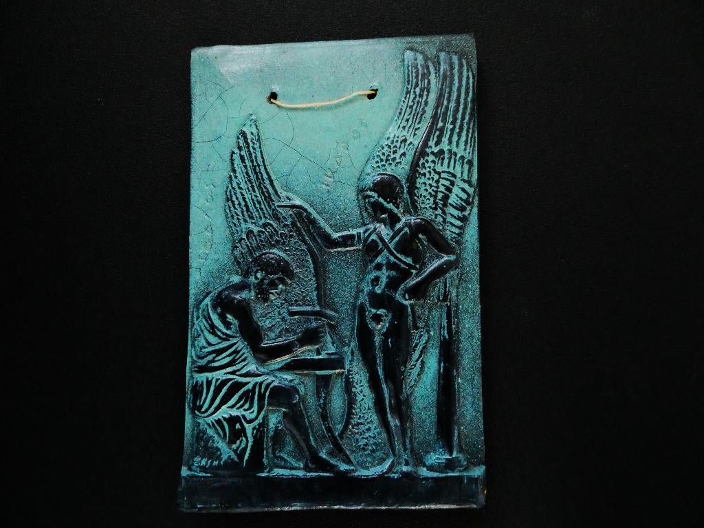 Plaquette van Daedalus & Icarus Griekse Mythologie aardewerk, Antiek en Kunst, Ophalen of Verzenden