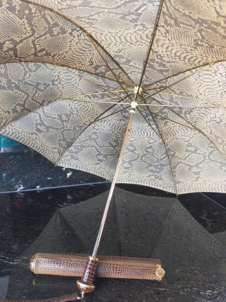 Exclusieve Vintage Knirps Paraplu - Slangenprint & Krokodil, Ophalen of Verzenden, Zo goed als nieuw, Overige kleuren