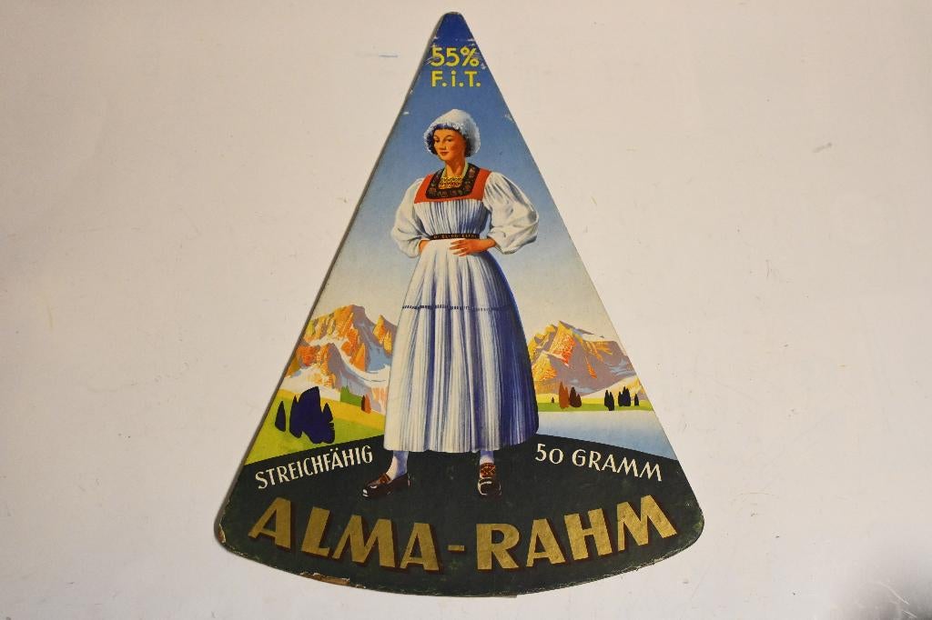Alma Rahm smeerkaas reclame bord karton display stand, Verzamelen, Merken en Reclamevoorwerpen, Ophalen of Verzenden, Zo goed als nieuw
