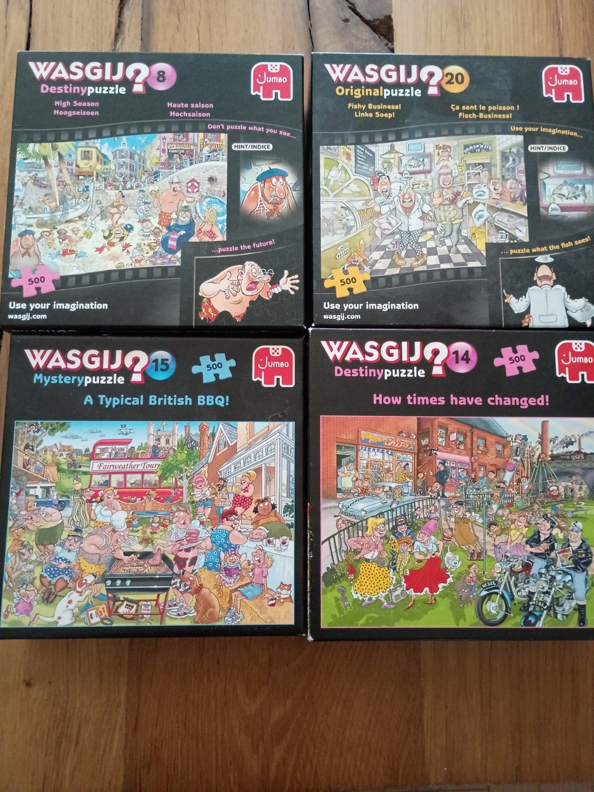 Diverse Wasgij Puzzels -  500 stukjes. netjes en compleet., Een of twee spelers, Ophalen of Verzenden, Gebruikt, Jumbo