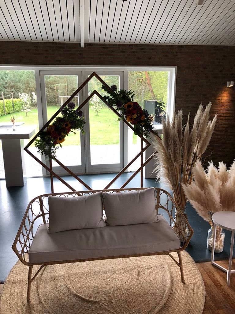 Bruiloft backdrop decoratie dubbel vierkant, Hobby en Vrije tijd, Feestartikelen, Ophalen, Zo goed als nieuw
