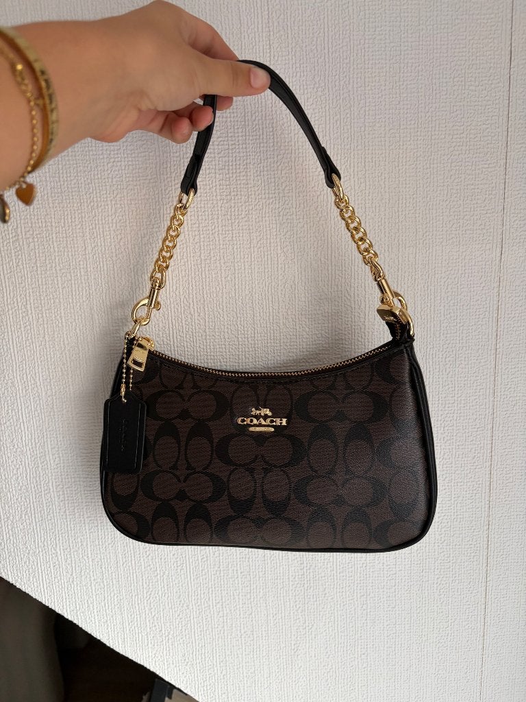Coach Teri tas - bruin signature canvas, Verzenden, Nieuw, Bruin, Handtas