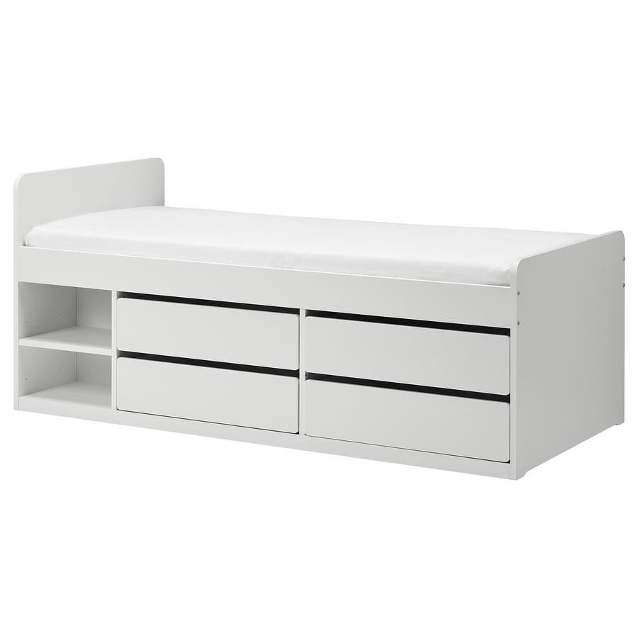 IKEA Släkt bed 90x200cm met pocketveringmatras, Huis en Inrichting, Ophalen, Gebruikt, 90 cm, Eenpersoons