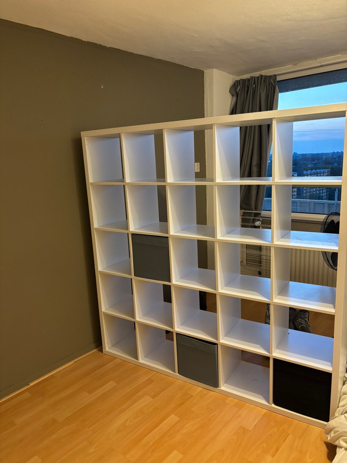 Kallax kast 5x5 25 vakken, Wit, Ophalen, Met plank(en), Gebruikt, 150 tot 200 cm