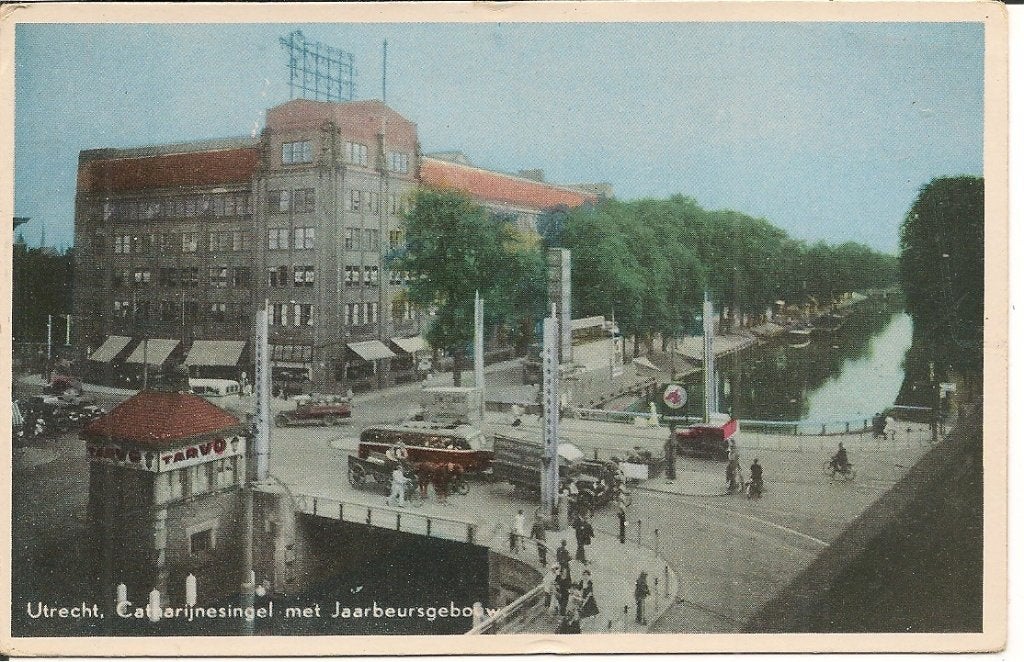 Oude ansichtkaart Utrecht Catharijnesingel Jaarbeursgebouw, Ophalen of Verzenden, 1920 tot 1940, Ongelopen, Utrecht