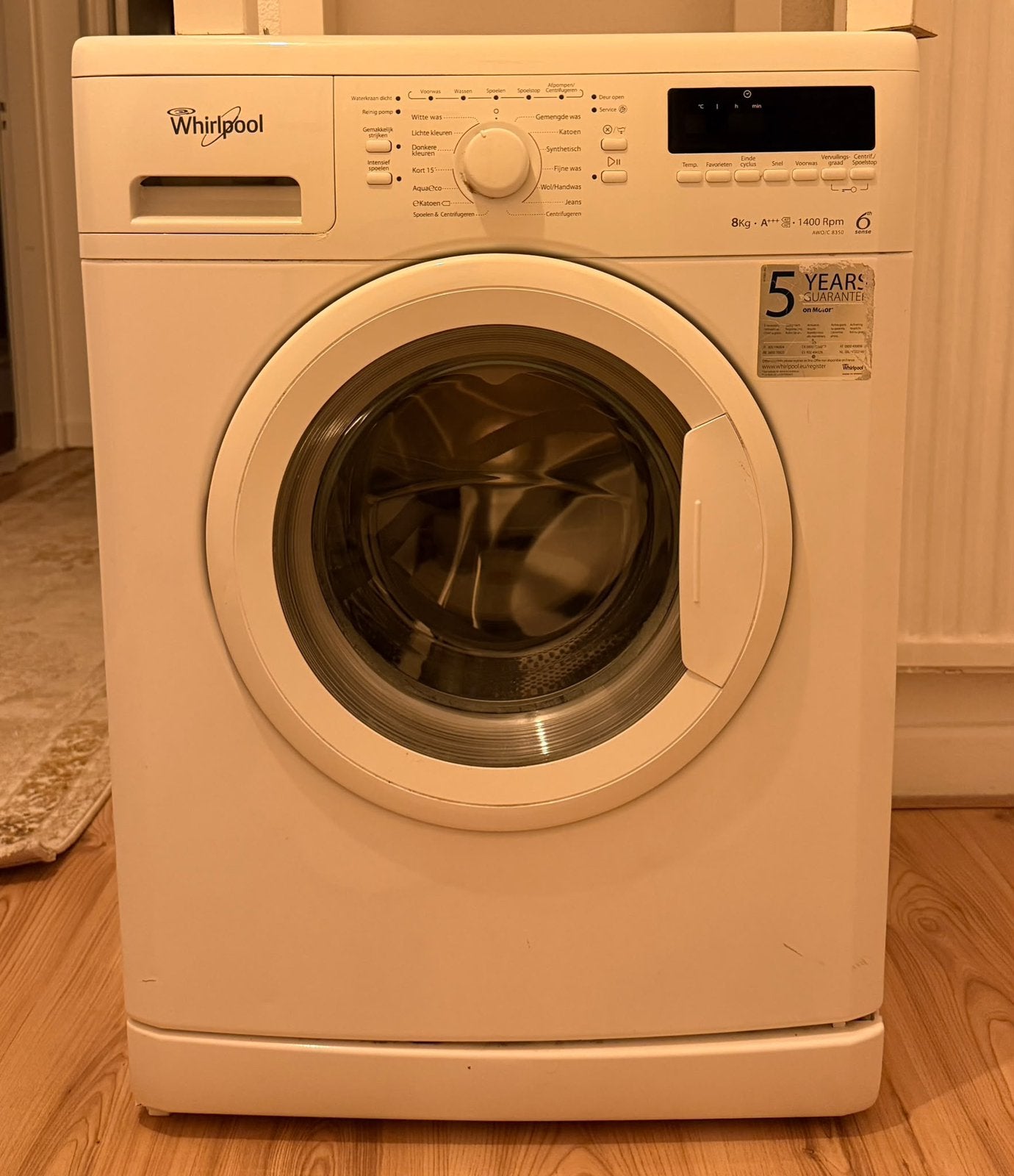Whirlpool AWO/C 8350 Wasmachine 8 kg – 1400 rpm, Witgoed en Apparatuur, Ophalen of Verzenden, Zo goed als nieuw, 85 tot 90 cm