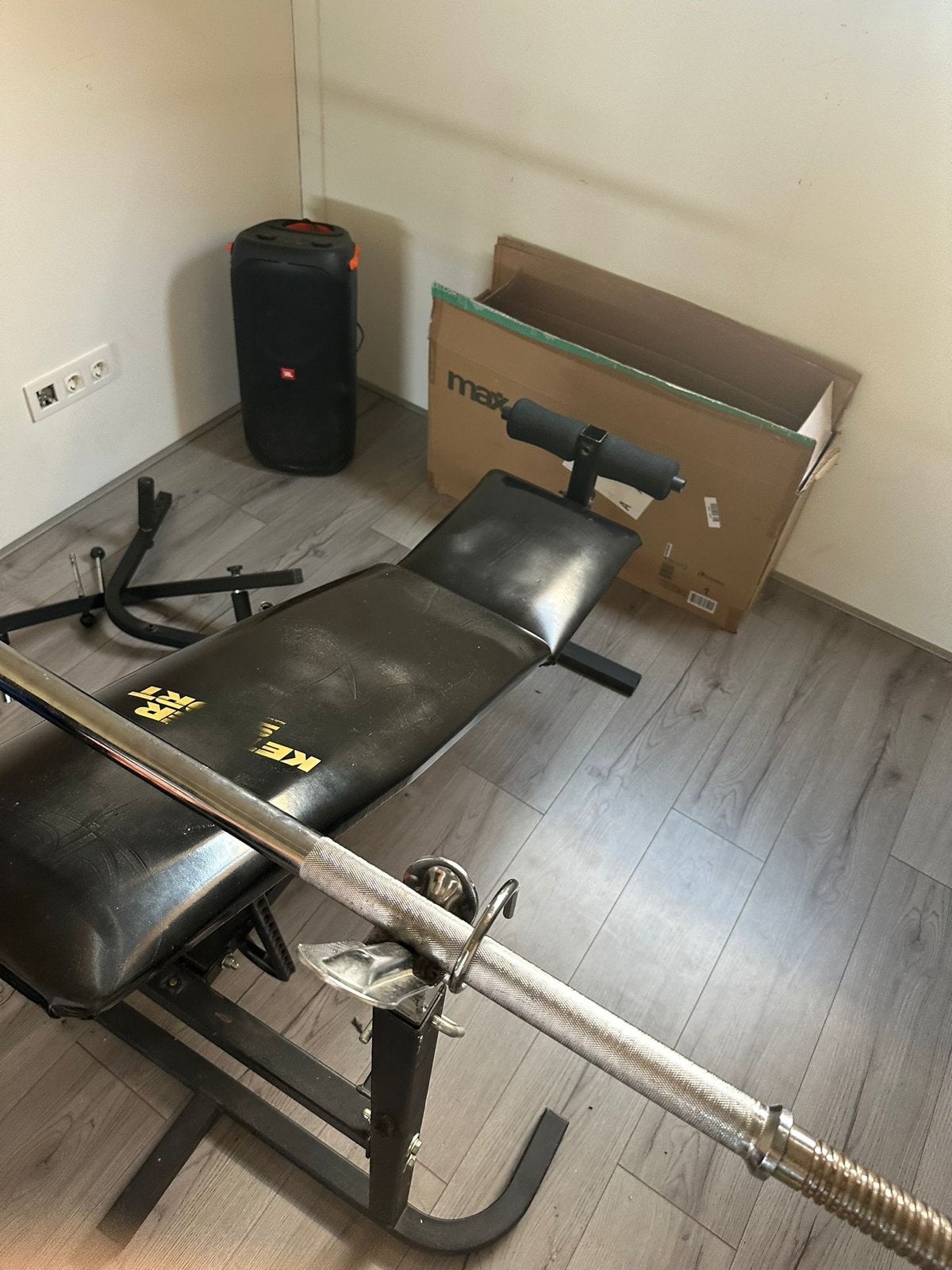 Kettler Krachtstation met halterbank en halterstang, Ophalen, Gebruikt, Krachtstation, Armen