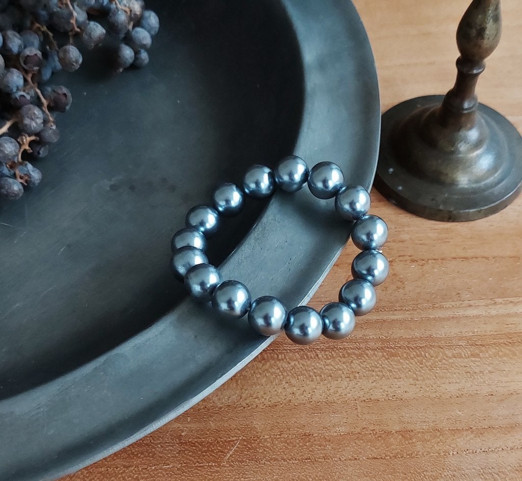 Armband Parels Polsband Blauw Parelmoer, Ophalen of Verzenden, Nieuw, Blauw, Overige materialen