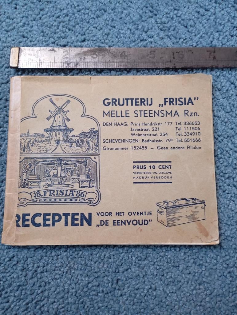 Vintage Boekje Grutterij Frisia Recepten, Verzamelen, Ophalen of Verzenden, Overige typen