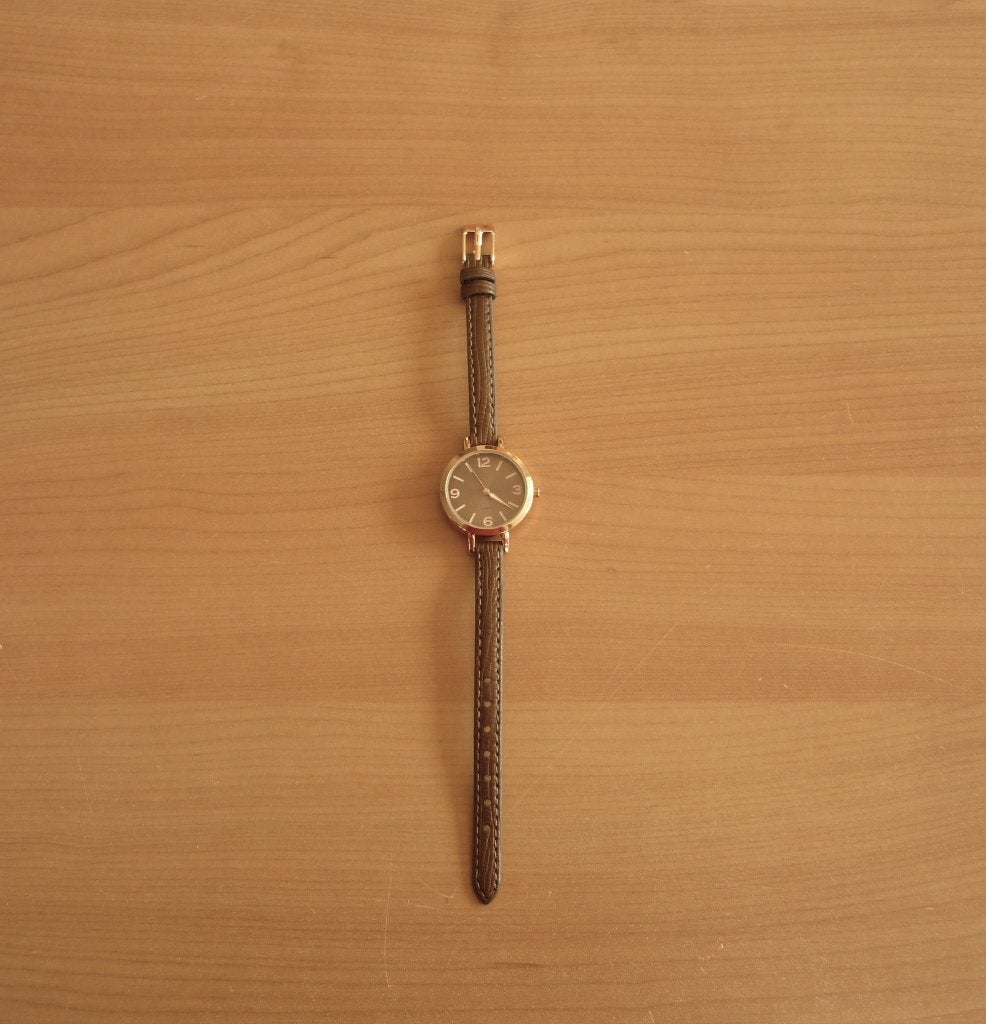 Rozegoudkleurig horloge met bruine horlogeband, Ophalen of Verzenden, Nieuw, Overige materialen, Overige merken