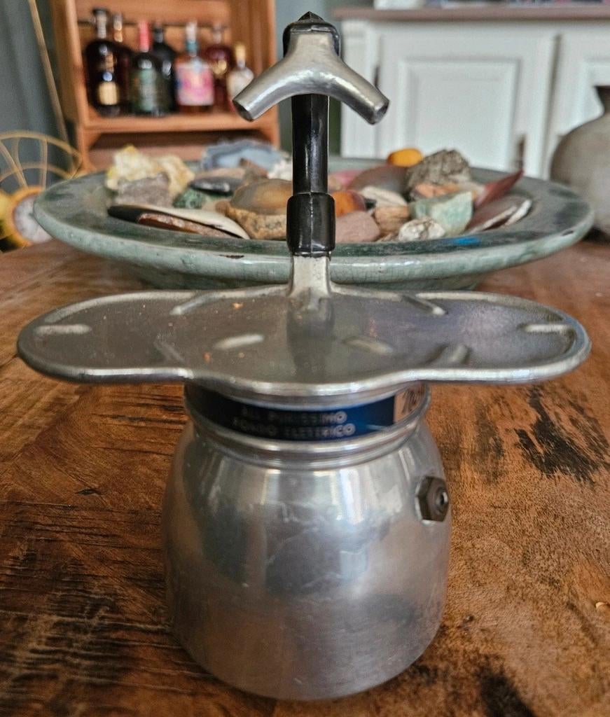 Vintage Italiaans Espresso Apparaat - Moka Pot, Gebruikt, Espresso apparaat, Gemalen koffie, Ophalen of Verzenden