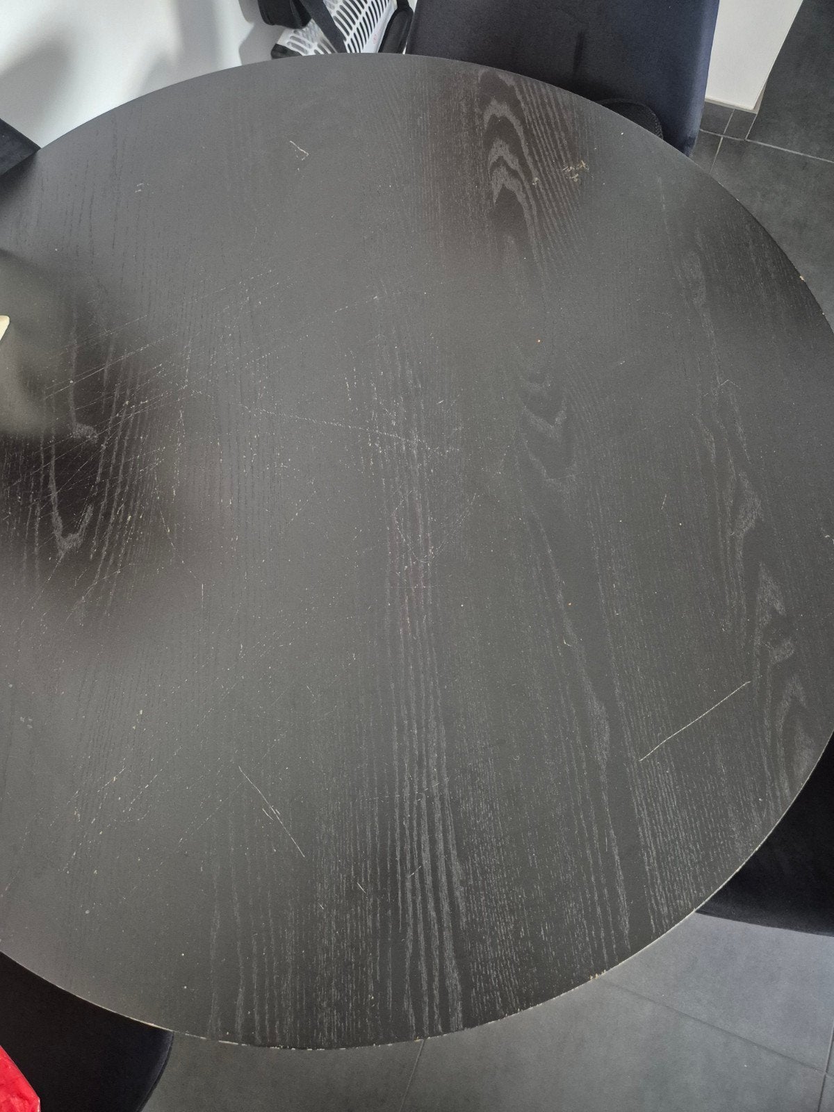 Ronde eettafel zwart, Overige houtsoorten, Gebruikt, 50 tot 100 cm, Rond