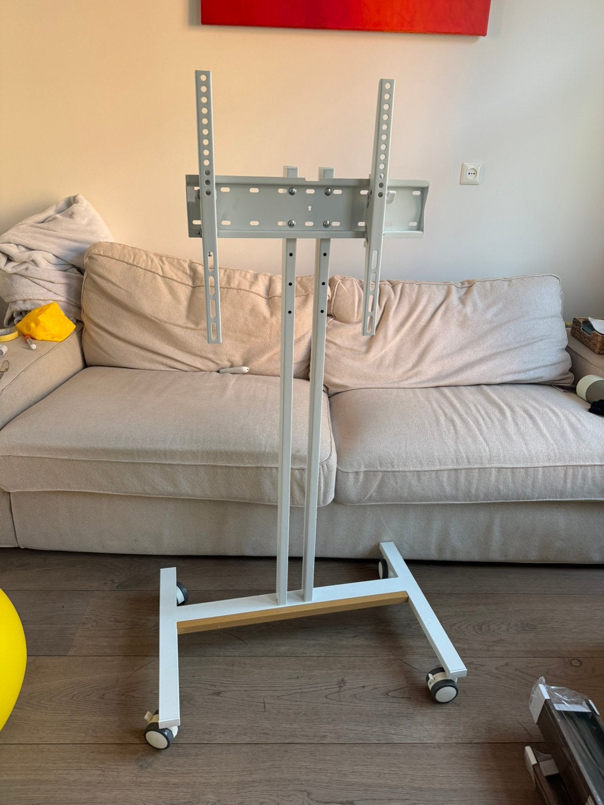 White Mobile TV Stand | Stralex Bran, Ophalen of Verzenden, Zo goed als nieuw