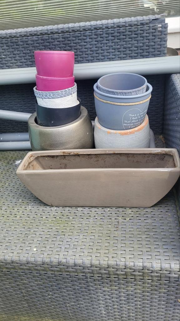Gratis div Potten, Tuin en Terras, Ophalen, Gebruikt, Rond, Aardewerk