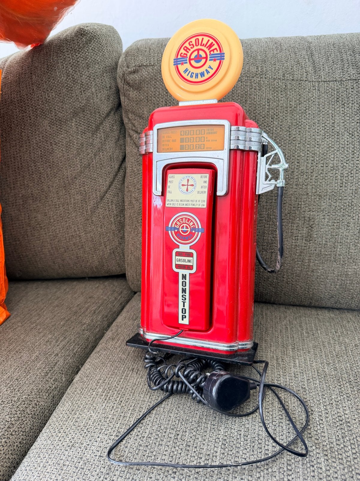 Vintage Telefoon in Benzinepomp Stijl - Rood, Ophalen of Verzenden, Gebruikt