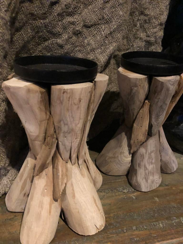 Partij kaarshouders, Ophalen, Nieuw, Hout, Minder dan 25 cm