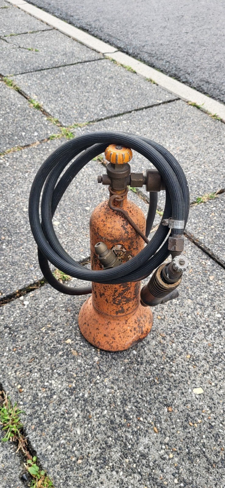 Werkflesje gas met vulnippel, Doe-het-zelf en Verbouw, Gereedschap | Lasapparaten, Ophalen of Verzenden, Gebruikt, Overige typen
