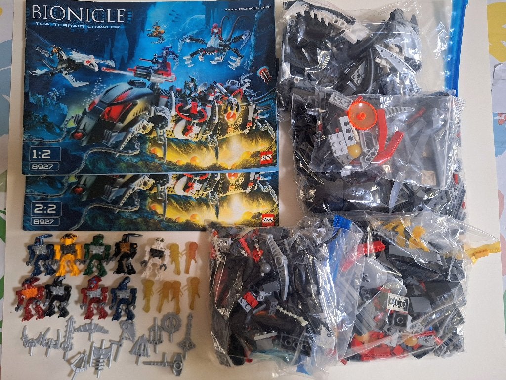 Lego Bionicle 8927 Toa Terrain Crawler met minifiguren, Gebruikt, Bionicle, Lego, Ophalen of Verzenden