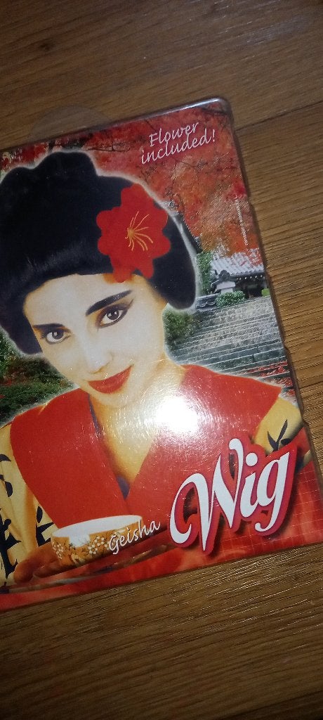 Geisha Japanse pruik met bloem  Nieuw., Ophalen of Verzenden, Nieuw, Carnaval, Accessoires