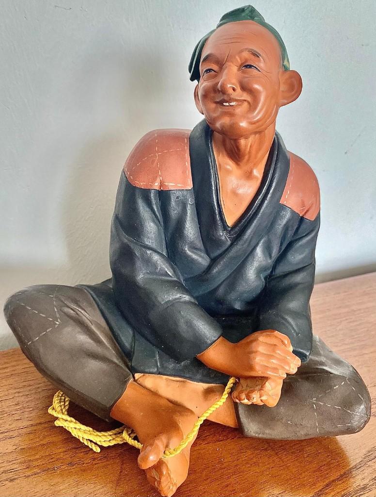 Hakata Urasuki kleifiguur "Gelukkige touwmaker", Ophalen of Verzenden, Zo goed als nieuw, Mens