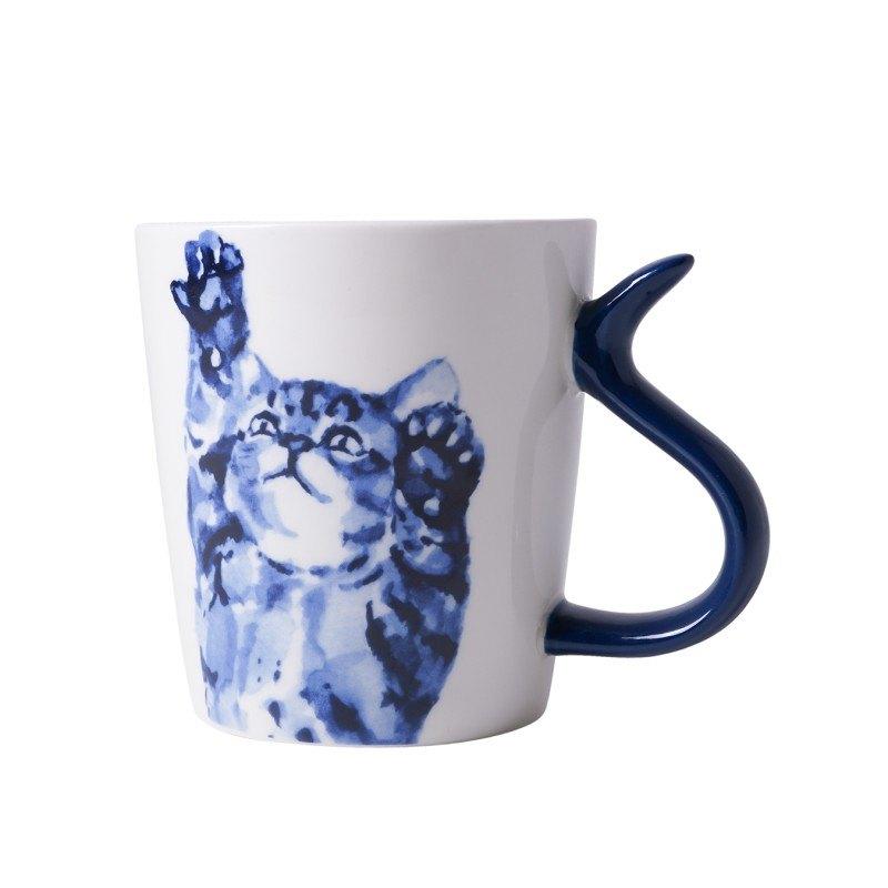 Nieuw, Heinen Delfts Blauw beker (300ml) Kat Speels, Ophalen of Verzenden, Industrieweg 7, 3881LB Putten, Overige stijlen, Info@heinendelftsblauw.nl