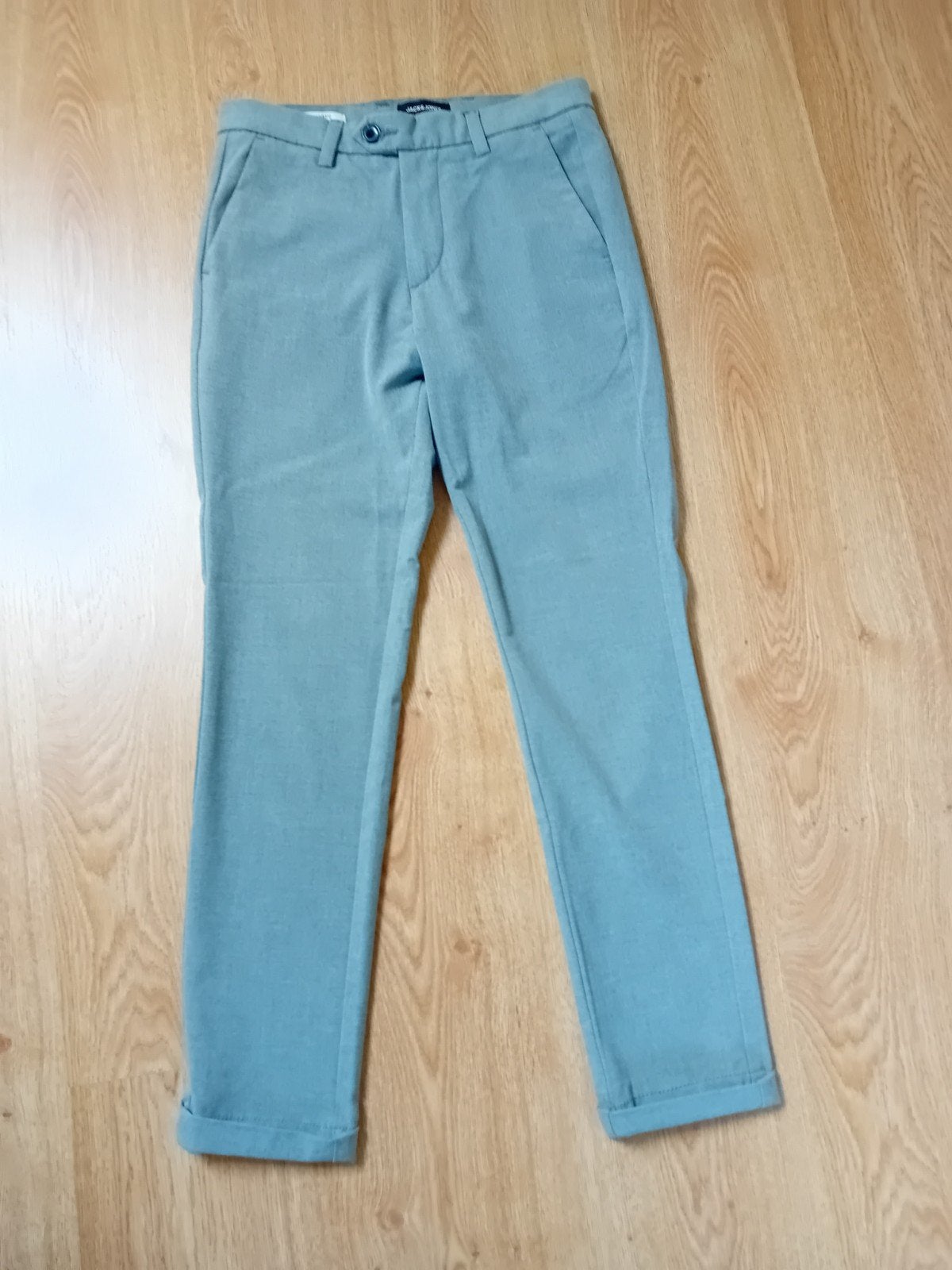 NETTE Grijze Chino Broek heren/jongens W27L30 Jack & Jones, Ophalen of Verzenden, Zo goed als nieuw, Grijs, Jack & Jones